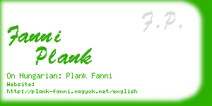 fanni plank business card